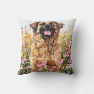 Leonberger-waterverf-werpkussen Kussen