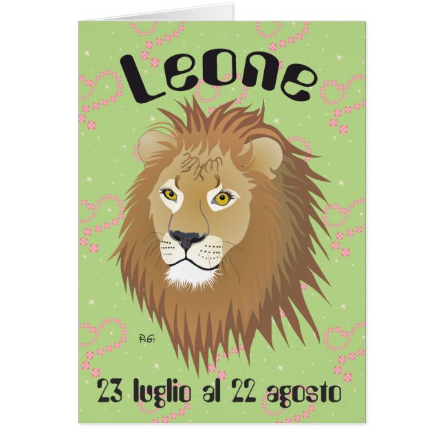 Leone 23 luglio al 22 agosto Biglietti d'auguri (Voorkant)