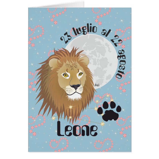 Leone 23 luglio al 22 agosto Biglietti d'auguri (Voorkant)
