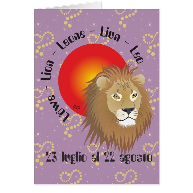 Leone 23 luglio al 22 agosto Biglietti d'auguri (Voorkant)