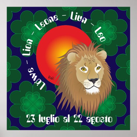 Leone 23 luglio al 22 agosto Poster (Voorkant)