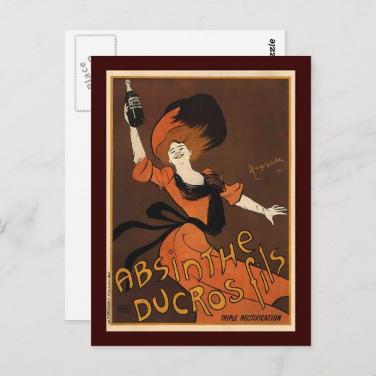 Leonetto Cappiello Absinthe Ducros Fils Briefkaart (Voorkant / Achterkant)