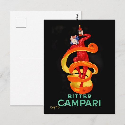Leonetto Cappiello Bitter Orange Liqueur Poster Briefkaart (Voorkant / Achterkant)