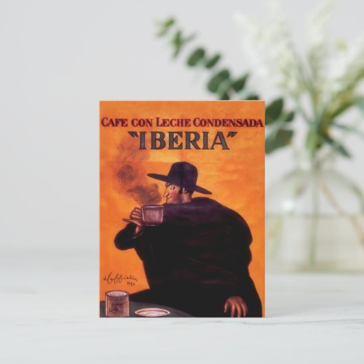 Leonetto Cappiello Iberia Coffee Reclame Briefkaart (Staand voorkant)