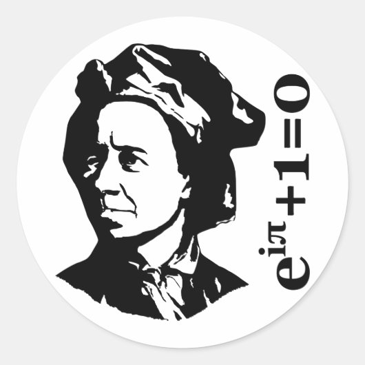 Leonhard Euler Ronde Sticker (Voorkant)