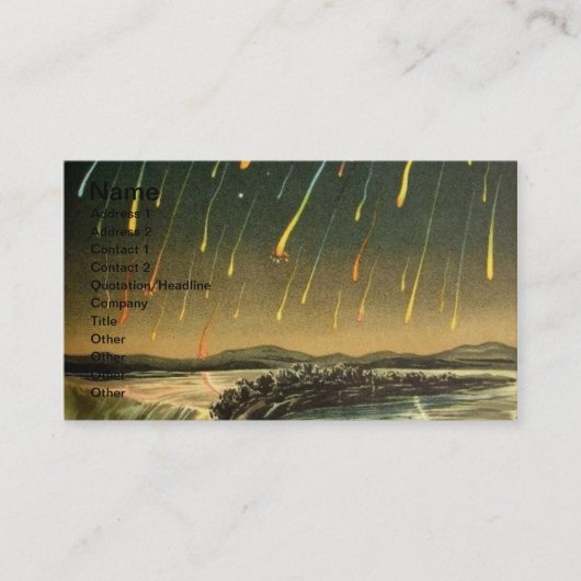 Leonid Meteor Storm Painting uit 1883 Visitekaartje (Voorkant)