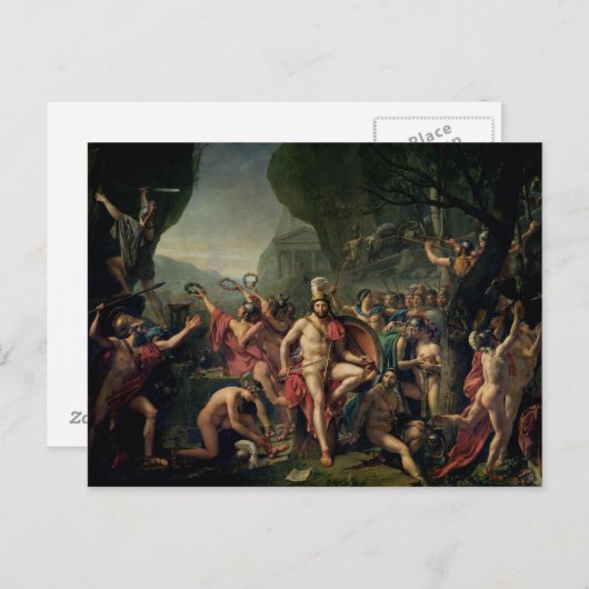 Leonidas bij Thermopylae, 480 BC, 1814 Briefkaart (Voorkant / Achterkant)