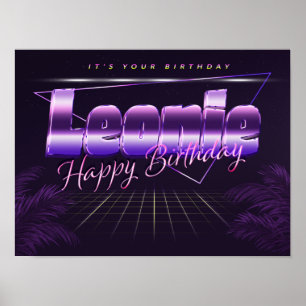 Leonie Name Vorname retro Poster Geburtstag