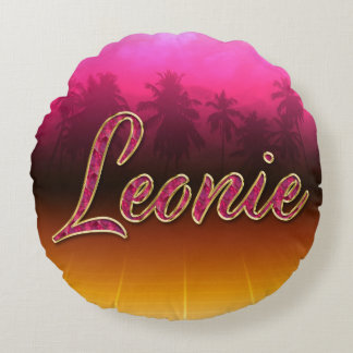 Leonie Vorname Name golden pink Kissen Rond Kussen