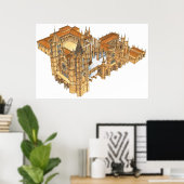 Leonkathedraal. Spanje Poster (Thuiskantoor)