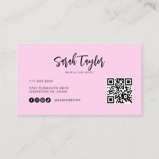 Leopad Print Script Beauty Brows Lash Artist Visitekaartje (Achterkant)