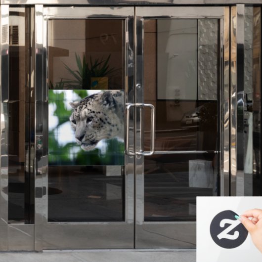 Leopard 003 raamsticker (Kantoordeur)