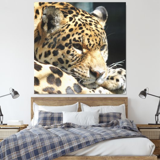Leopard 004 canvas afdruk (Insitu (Slaapkamer))