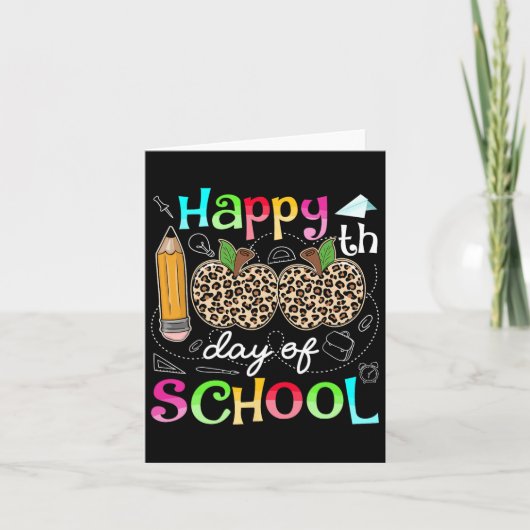 Leopard 100 dagen van de leraar van de school Stud Kaart (Voorkant)