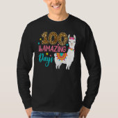 Leopard 100 Llamazing Days Llama Teacher 100th Day T-shirt (Voorkant)