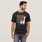 Leopard 100 Llamazing Days Llama Teacher 100th Day T-shirt (Voorkant volledig)
