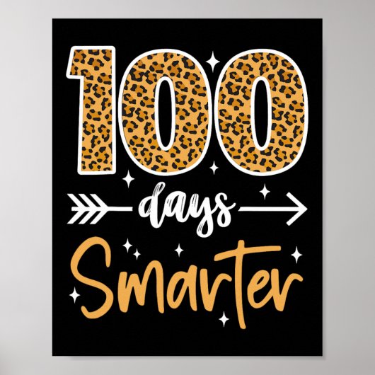 Leopard 100ste dag van schoolleraar Kinder 100 dag Poster (Voorkant)