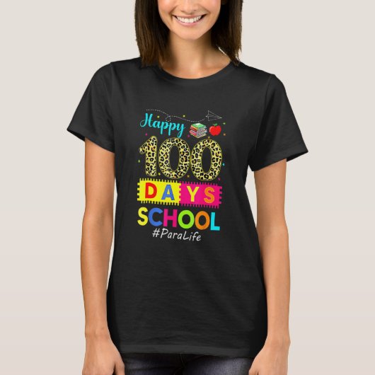 Leopard 100th Day Of School Para Life 100 Days Sma T-shirt (Voorkant)