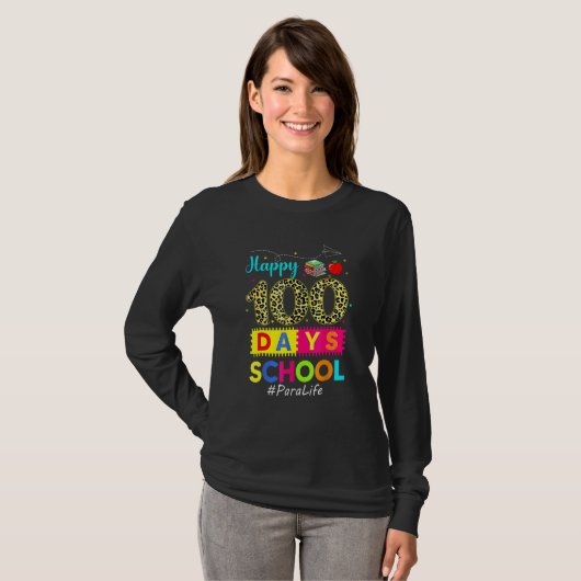 Leopard 100th Day Of School Para Life 100 Days Sma T-shirt (Voorkant volledig)
