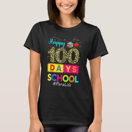 Leopard 100th Day Of School Para Life 100 Days Sma T-shirt (Voorkant)