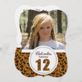 Leopard 12e verjaardag: Afbeelding:partijuitnodigi Kaart (Voorkant / Achterkant)