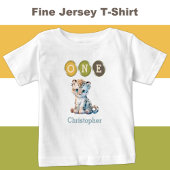 Leopard 1e Verjaardag één met naam blauw