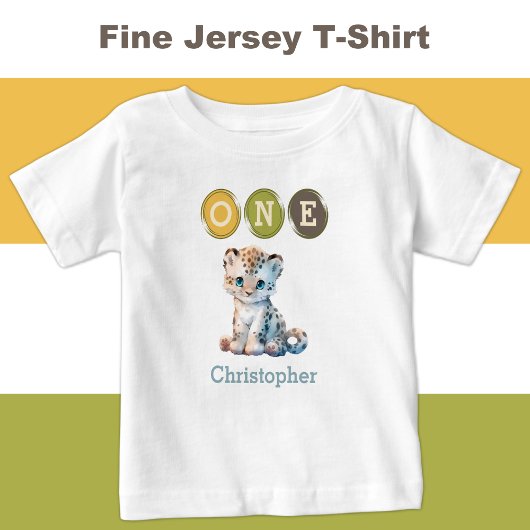 Leopard 1e Verjaardag één met naam blauw