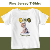 Leopard 1e Verjaardag één met naam geel groen