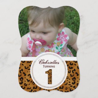 Leopard 1st Birthday: Afbeelding:partijuitnodiging Kaart