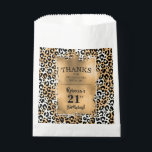 Leopard 21st Birthday Party Favor Bag Bedankzakje<br><div class="desc">Elegant luipaard print is voorzien van een gouden faux folie en je verjaardagsfeestje bedankt je details in het schrift. Punten in onze winkel koppelen.</div>