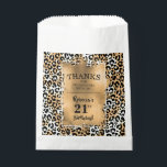 Leopard 21st Birthday Party Favor Bag Bedankzakje<br><div class="desc">Elegant luipaard print is voorzien van een gouden faux folie en je verjaardagsfeestje bedankt je details in het schrift. Punten in onze winkel koppelen.</div>