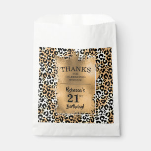 Leopard 21st Birthday Party Favor Bag Bedankzakje