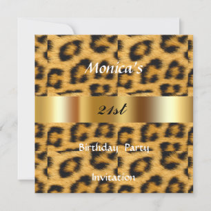 Leopard 21st Birthday Party Invitation Kaart
