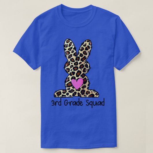 Leopard 3rd Grade Squad Easter Bunny Student T-shirt (Design voorkant)