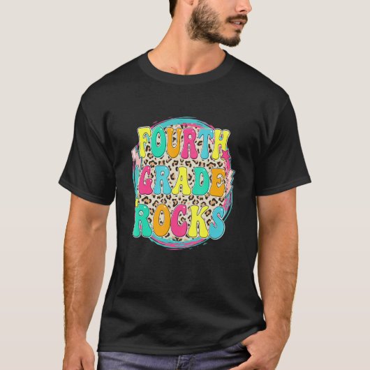 Leopard 4e klas Rocks Student Eerste dag van de sc T-shirt (Voorkant)