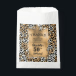 Leopard 50th Birthday Party Bedankzakje<br><div class="desc">Elegant luipaard print is voorzien van een gouden faux folie en je verjaardagsfeestje bedankt je details in het schrift. Punten in onze winkel koppelen.</div>