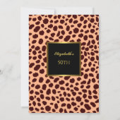 Leopard 50th Birthday Party Gold Black Kaart (Achterkant)