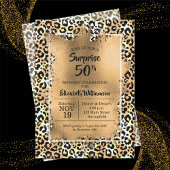 Leopard 50th Birthday Party Invitations