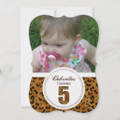 Leopard 5th Birthday: Afbeelding:partijuitnodiging Kaart (Voorkant)
