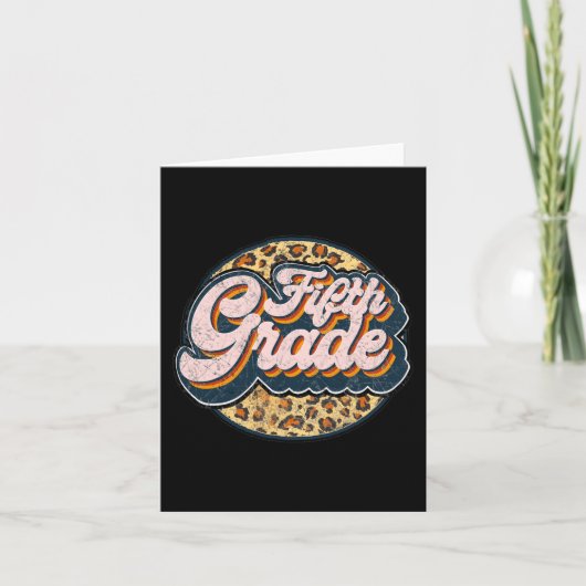Leopard 5th Grade Terug naar Schoo Kaart (Voorkant)