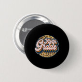 Leopard 5th Grade Terug naar Schoo Ronde Button 5,7 Cm (Voorkant /achterkant)