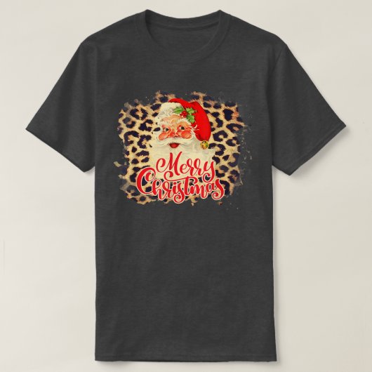 Leopard 70s Santa Merry Kerstman Cl T-shirt (Design voorkant)