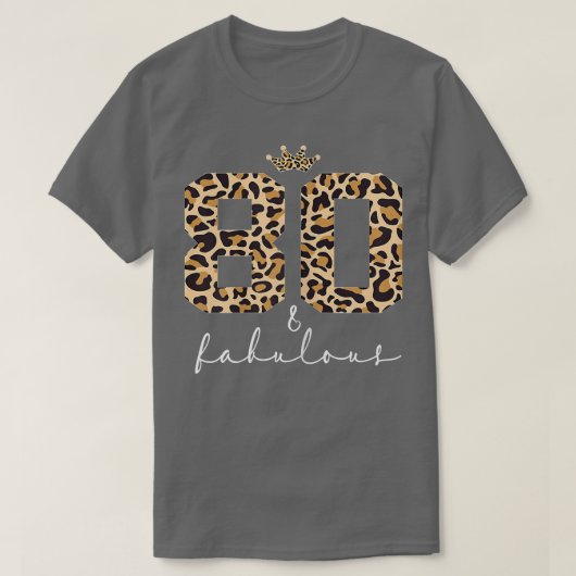 Leopard 80 van de vrouw en de 80e verjaardag van d t-shirt (Design voorkant)