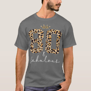 Leopard 80 van de vrouw en de 80e verjaardag van d t-shirt
