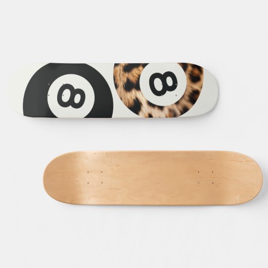 Leopard 8 Ball Chic Esthetische Skateboard Wall Ar (Horizontaal)