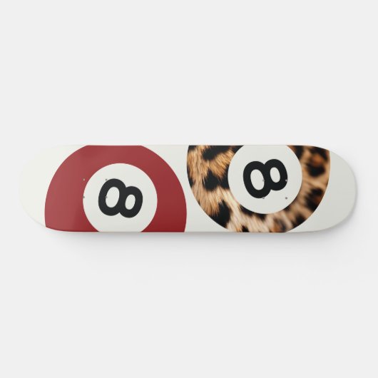 Leopard 8 Ball Chic Esthetische Skateboard Wall Ar (Horizontaal)