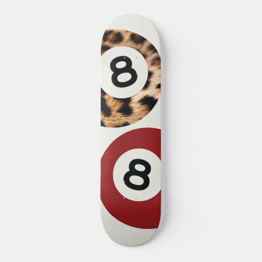 Leopard 8 Ball Chic Esthetische Skateboard Wall Ar (Voorkant)