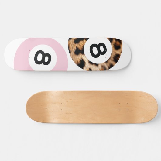 Leopard 8 Ball Chic Esthetische Skateboard Wall Ar (Horizontaal)