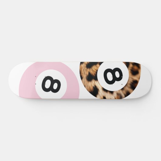 Leopard 8 Ball Chic Esthetische Skateboard Wall Ar (Horizontaal)