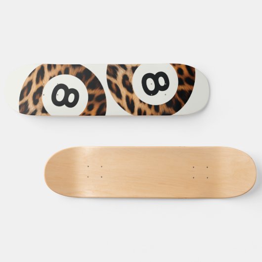 Leopard 8 Ball Chic Esthetische Skateboard Wall Ar (Horizontaal)